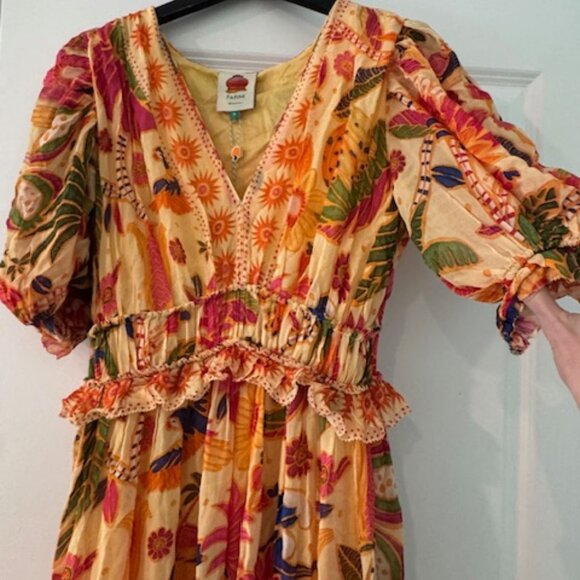 NEW WITH TAGS FARM Rio Yellow Rio Tapestry Maxi Dress - Picture 7 of 9